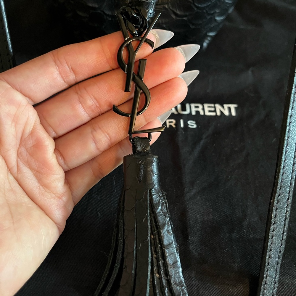 Saint Laurent Calfskin Python Embossed Mini Bucket Bag - Picture 7 of 10